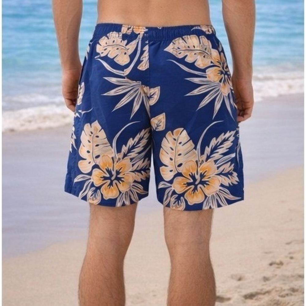 Tommy Bahama 5.5" Swim Trunks Shorts Mens XL Navy  Tropical Hibiscus Floral EUC - Picture 3 of 11